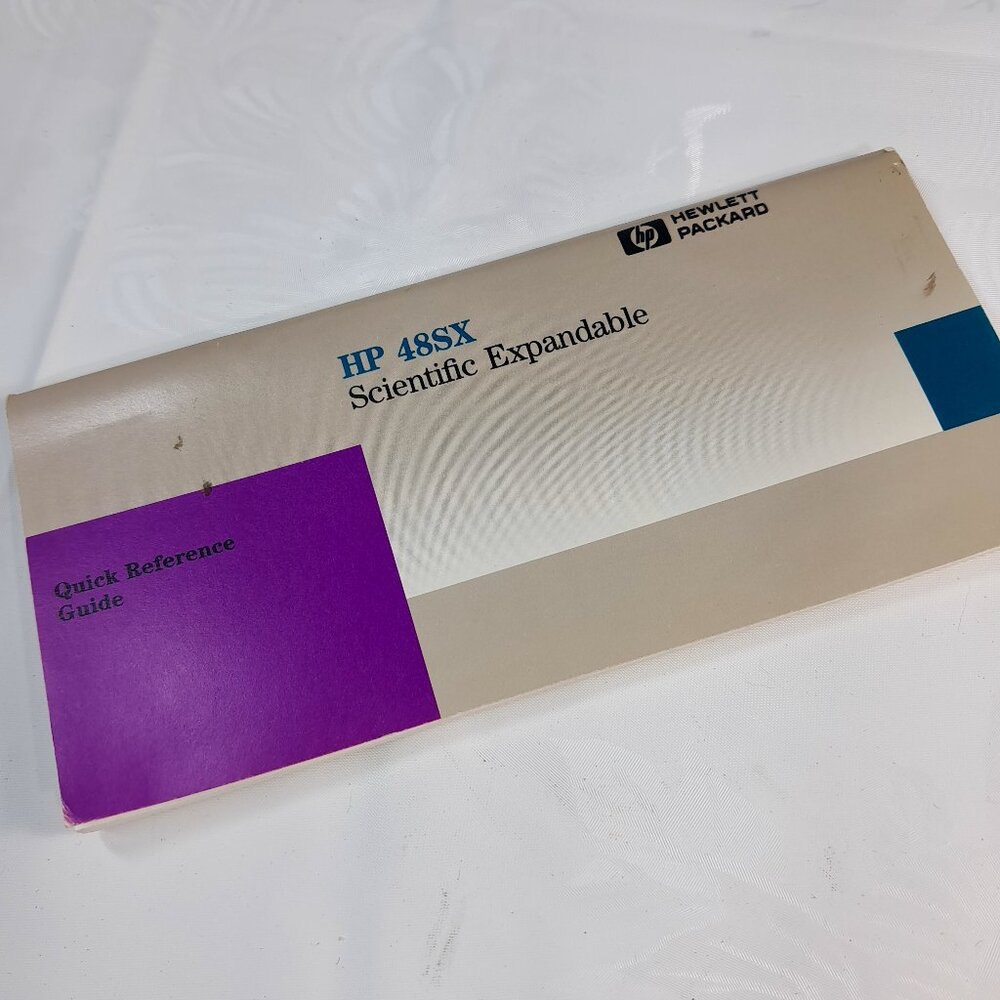 Hewlett Packard HP 48SX Calculator Quick reference‎ Guide Manual instructions